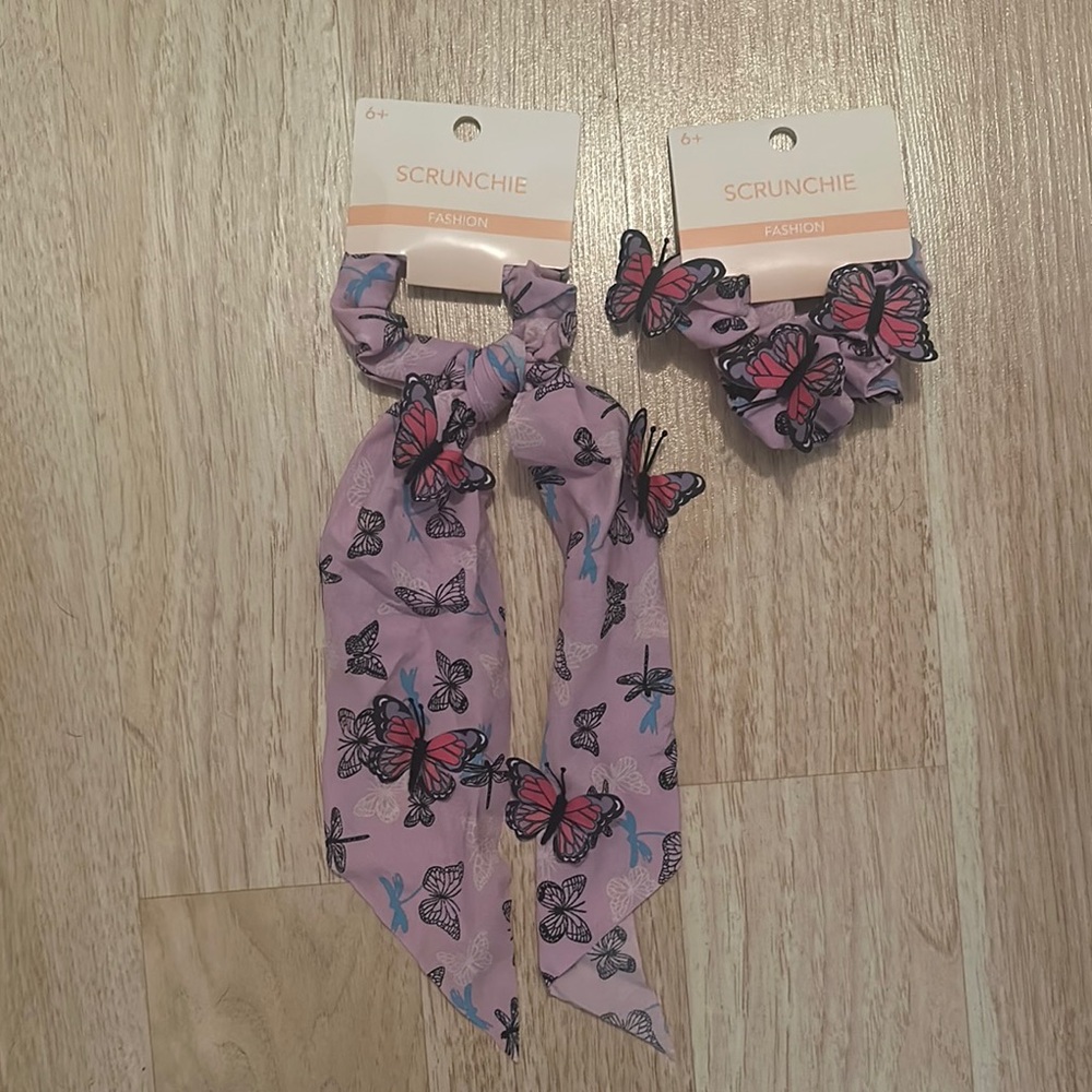 Pink and Purple Floral Hair Accessories Set